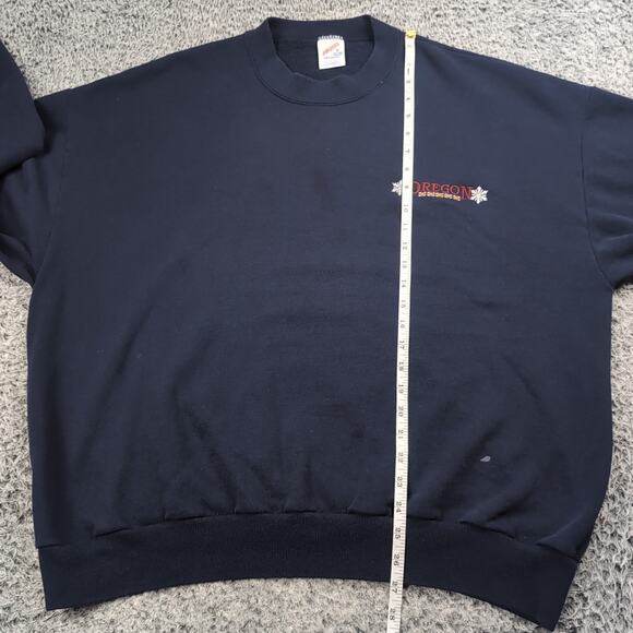 Vintage Oregon Sweatshirt Adult 2XL XXL Blue Embroidered Destination Crew Neck - Picture 4 of 6